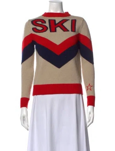 Pre-owned Perfect Moment Merino Wool Graphic Print Sweater In Multi