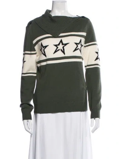Pre-owned Perfect Moment Merino Wool Graphic Print Sweater In Multi
