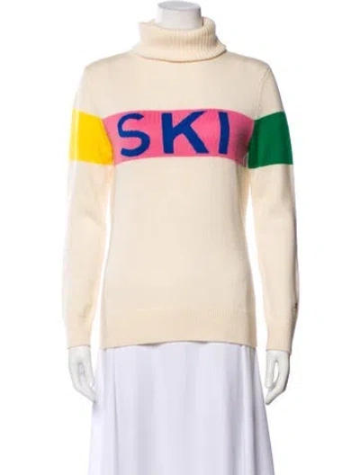 Pre-owned Perfect Moment Merino Wool Graphic Print Sweater In Neutral
