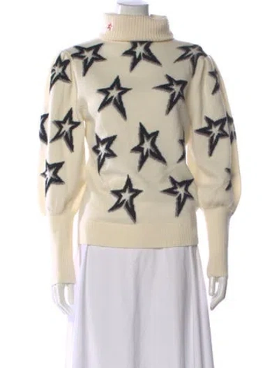 Pre-owned Perfect Moment Merino Wool Graphic Print Sweater In Neutral