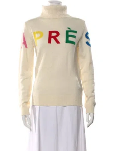 Pre-owned Perfect Moment Merino Wool Graphic Print Sweater In Neutral
