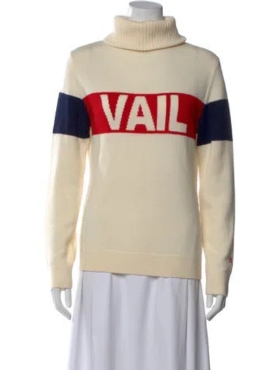 Pre-owned Perfect Moment Merino Wool Graphic Print Sweater In Neutral