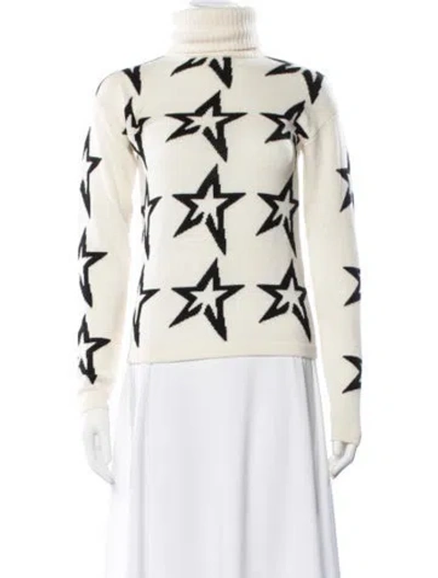 Pre-owned Perfect Moment Merino Wool Graphic Print Sweater In Neutral