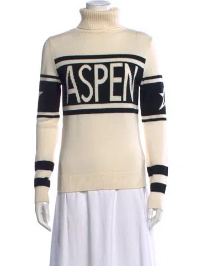Pre-owned Perfect Moment Merino Wool Graphic Print Sweater In Neutral