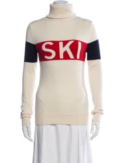 Pre-owned Perfect Moment Merino Wool Graphic Print Sweater In Neutrals