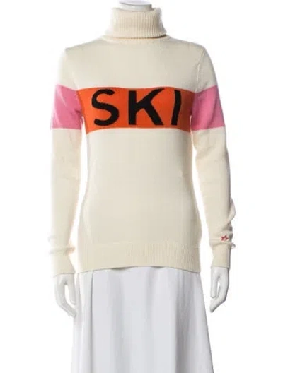 Pre-owned Perfect Moment Merino Wool Graphic Print Sweater In Neutrals