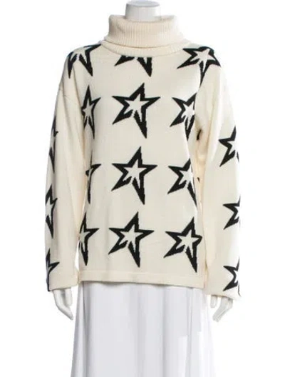 Pre-owned Perfect Moment Merino Wool Graphic Print Sweater In Neutrals