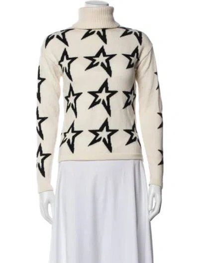 Pre-owned Perfect Moment Merino Wool Graphic Print Sweater In Neutrals