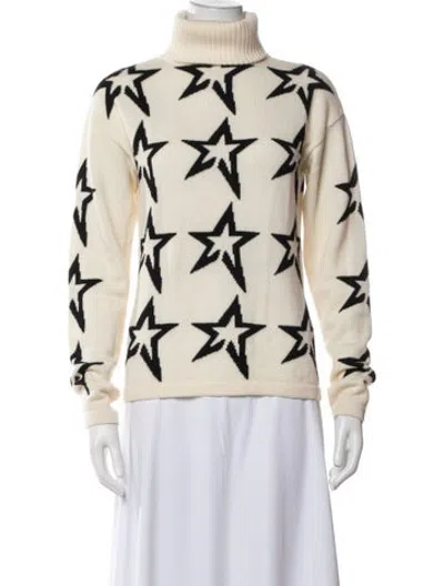 Pre-owned Perfect Moment Merino Wool Graphic Print Sweater In Neutrals