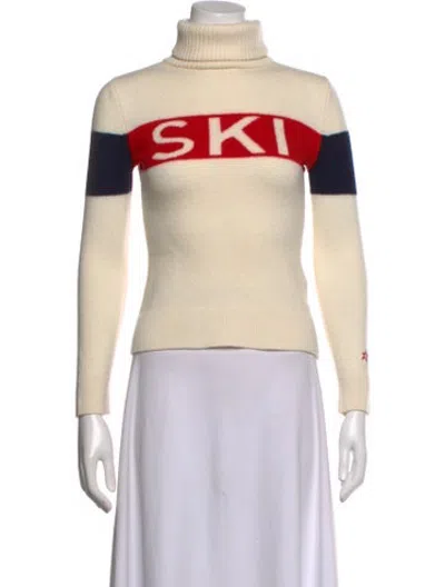 Pre-owned Perfect Moment Merino Wool Graphic Print Sweater In Neutrals