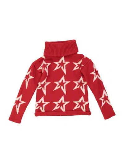 Pre-owned Perfect Moment Merino Wool Graphic Print Sweater In Orange