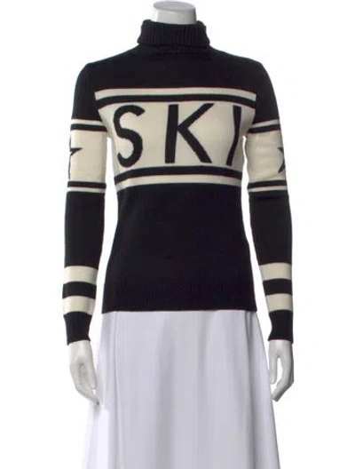 Pre-owned Perfect Moment Merino Wool Graphic Print Sweater W/ Tags In Black