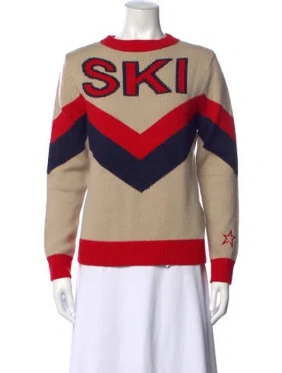 Pre-owned Perfect Moment Merino Wool Graphic Print Sweater W/ Tags In Neutrals