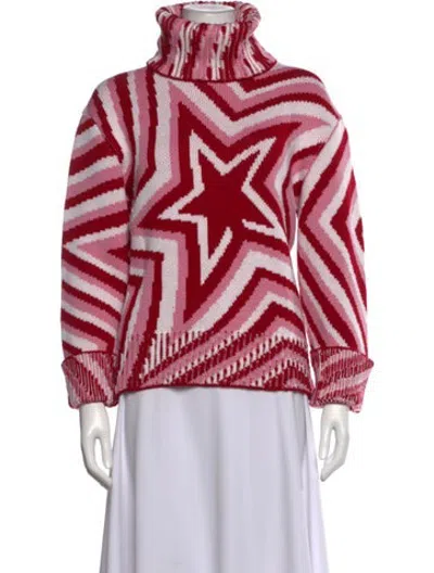 Pre-owned Perfect Moment Merino Wool Graphic Print Sweater W/ Tags In Red