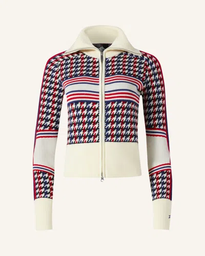 Perfect Moment Merino Wool Houndstooth Cardigan In Multi