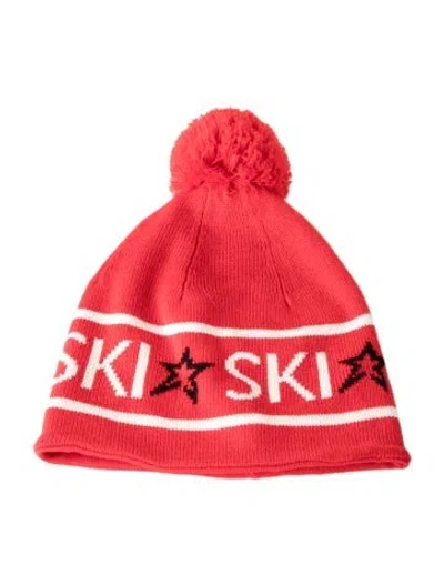 Pre-owned Perfect Moment Merino Wool Knit Beanie In Red