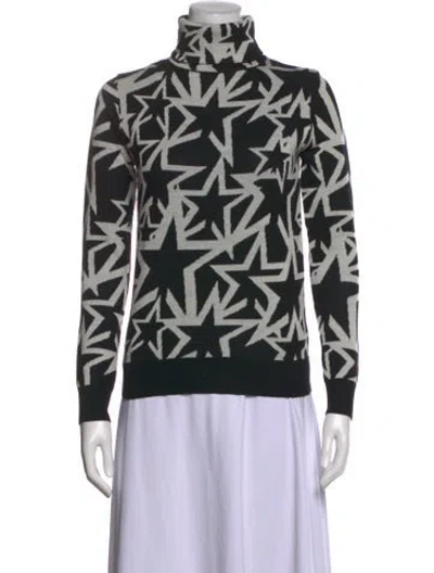 Pre-owned Perfect Moment Merino Wool Patterned Sweater In Black