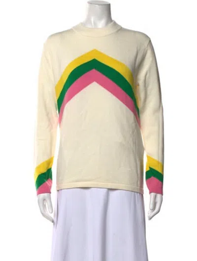 Pre-owned Perfect Moment Merino Wool Patterned Sweater In Neutrals
