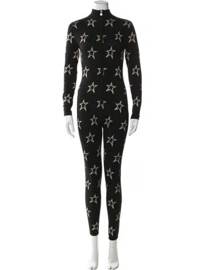 Pre-owned Perfect Moment Merino Wool Printed Jumpsuit In Black