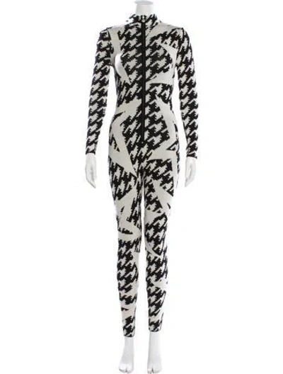 Pre-owned Perfect Moment Merino Wool Printed Jumpsuit In Black/white