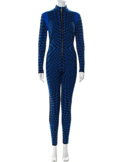 Pre-owned Perfect Moment Merino Wool Printed Jumpsuit In Blue