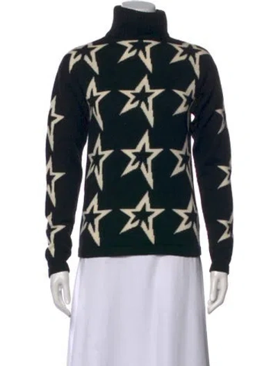 Pre-owned Perfect Moment Merino Wool Printed Sweater In Black
