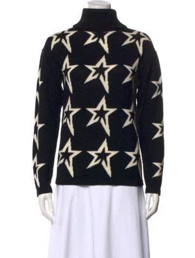 Pre-owned Perfect Moment Merino Wool Printed Sweater In Black