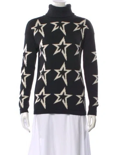 Pre-owned Perfect Moment Merino Wool Printed Sweater In Black