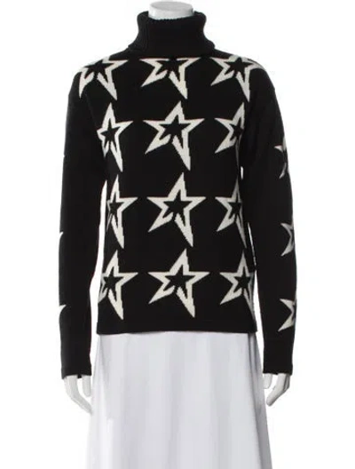 Pre-owned Perfect Moment Merino Wool Printed Sweater In Black