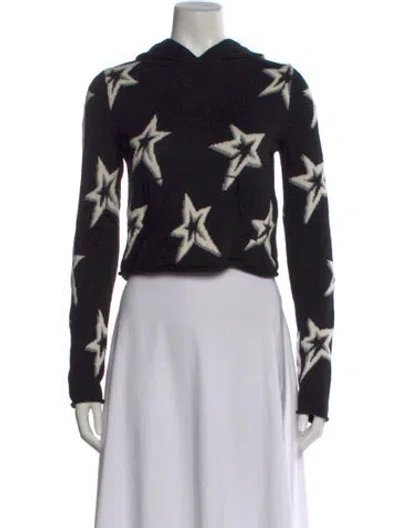Pre-owned Perfect Moment Merino Wool Printed Sweater In Black