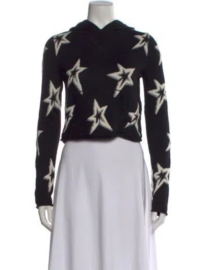 Pre-owned Perfect Moment Merino Wool Printed Sweater In Black