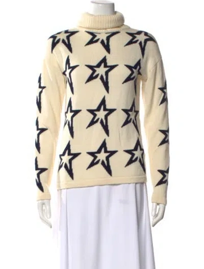 Pre-owned Perfect Moment Merino Wool Printed Sweater In Neutral