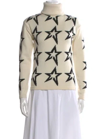 Pre-owned Perfect Moment Merino Wool Printed Sweater In Neutral