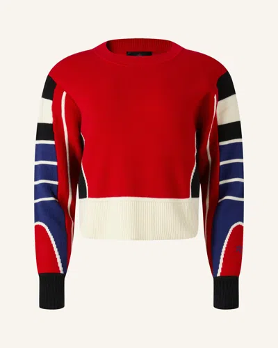 Perfect Moment Merino Wool Racer Sweater S In Red