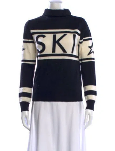 Pre-owned Perfect Moment Merino Wool Striped Sweater In Black