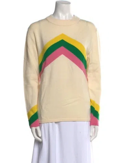 Pre-owned Perfect Moment Merino Wool Striped Sweater In Neutral