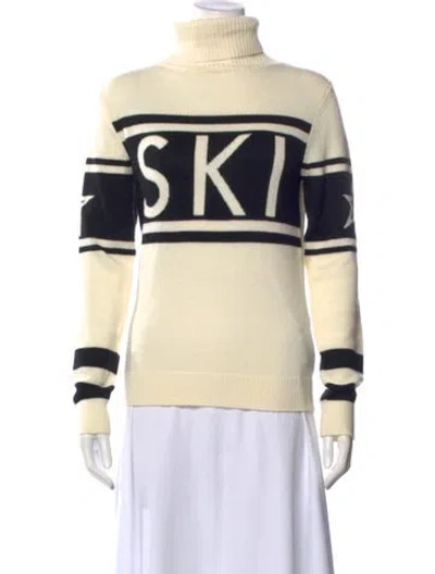 Pre-owned Perfect Moment Merino Wool Striped Sweater In Neutral