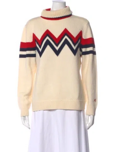 Pre-owned Perfect Moment Merino Wool Striped Sweater In Neutral