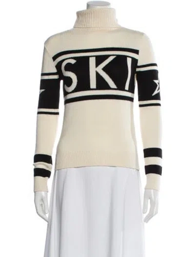 Pre-owned Perfect Moment Merino Wool Striped Sweater In Neutral