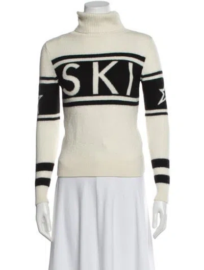 Pre-owned Perfect Moment Merino Wool Striped Sweater In Neutral