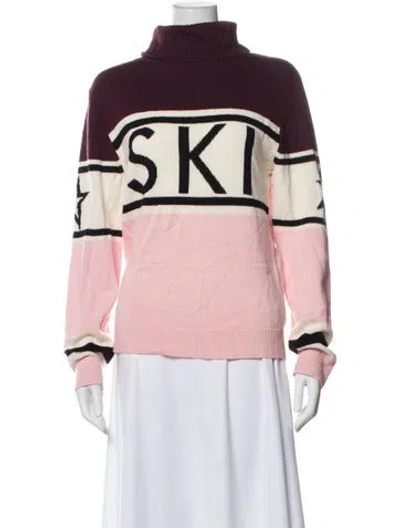 Pre-owned Perfect Moment Merino Wool Striped Sweater In Pink