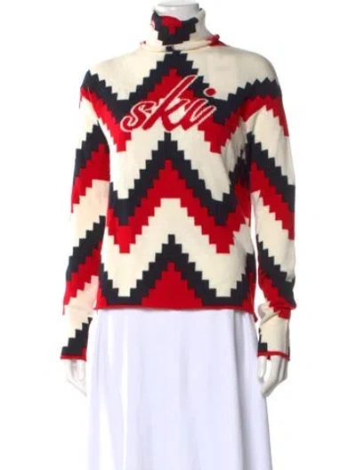 Pre-owned Perfect Moment Merino Wool Striped Sweater W/ Tags In Red