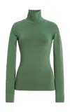 Perfect Moment Merino Wool Thermal Top In Green