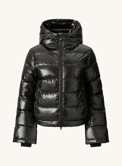 Perfect Moment Metallic Polar Flare Down Jacket S In Black