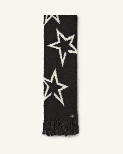 Perfect Moment Mohair Blend Star Logo Scarf Onesize In Black