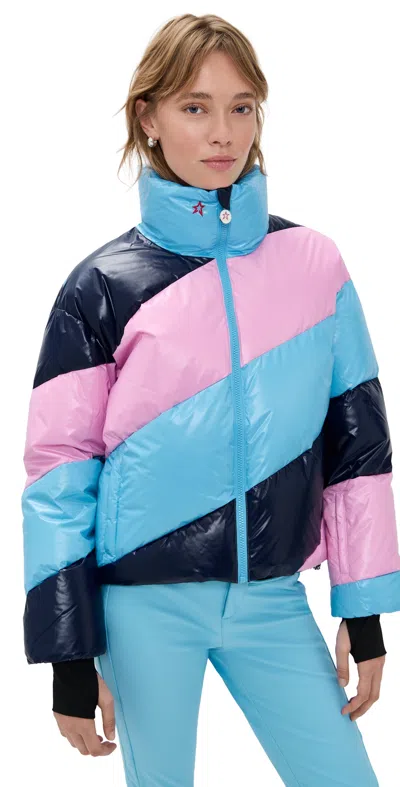 Perfect Moment Mojo Ski Jacket Ii Pink/blue Stripe In Multi