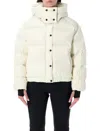 Perfect Moment Polar Flare Hooded Down Ski Jacket In White