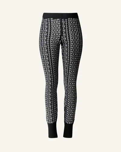 Perfect Moment Monogram Merino Wool Legging S In White-black