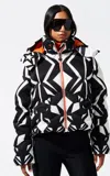Perfect Moment Mountain Puffer Ski Jacket In Black,white