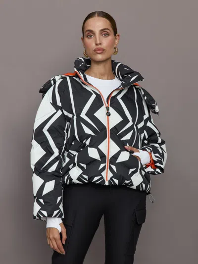 Perfect Moment Mountain Puffer Jacket Xl In White-black